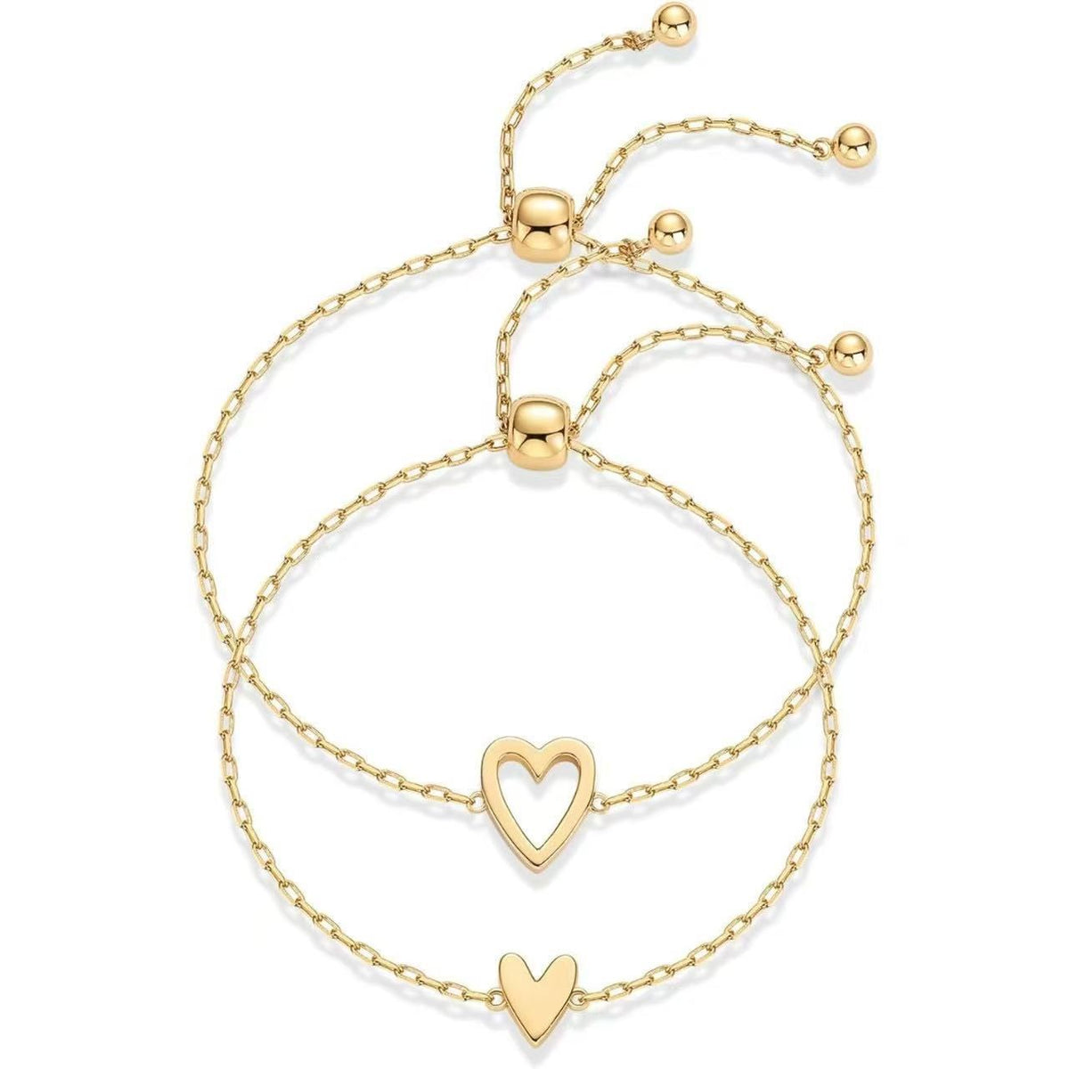 Dainty heart bracelet, gold tone
